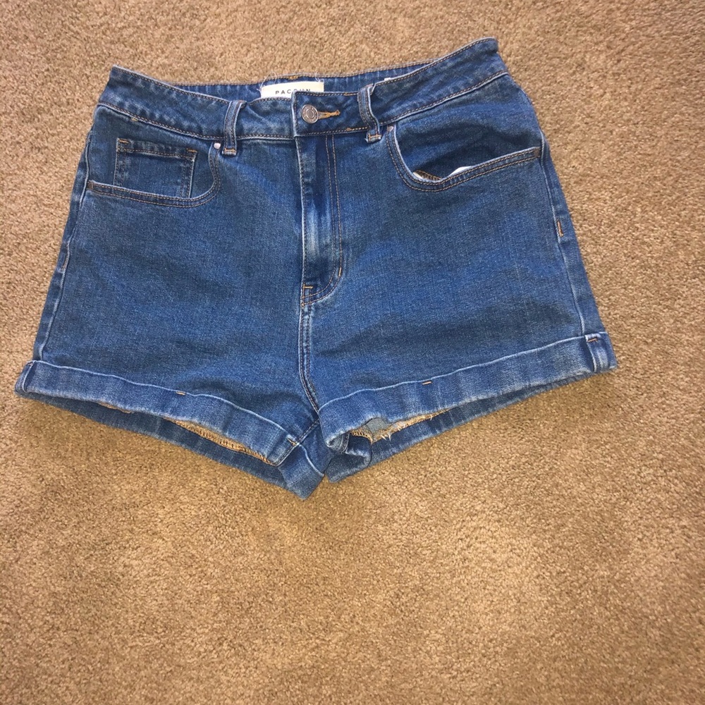 Pacsun dark blue mom jean shorts